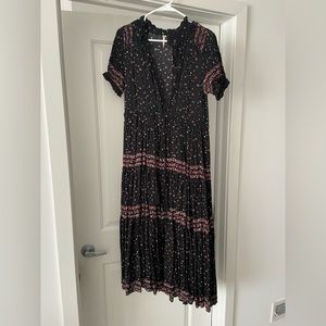 Free People black floral maxi